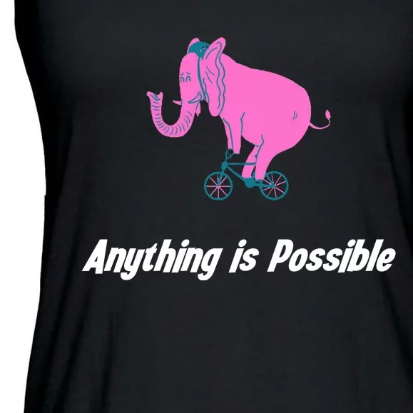 Anything Is Possible Elephant Bicycle Ladies Essential Flowy Tank