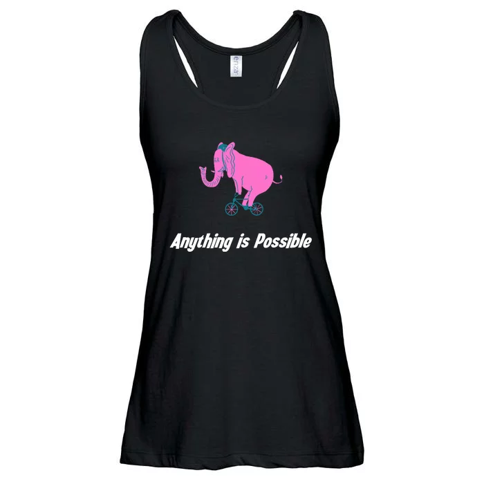 Anything Is Possible Elephant Bicycle Ladies Essential Flowy Tank