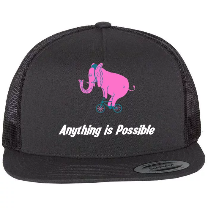 Anything Is Possible Elephant Bicycle Flat Bill Trucker Hat