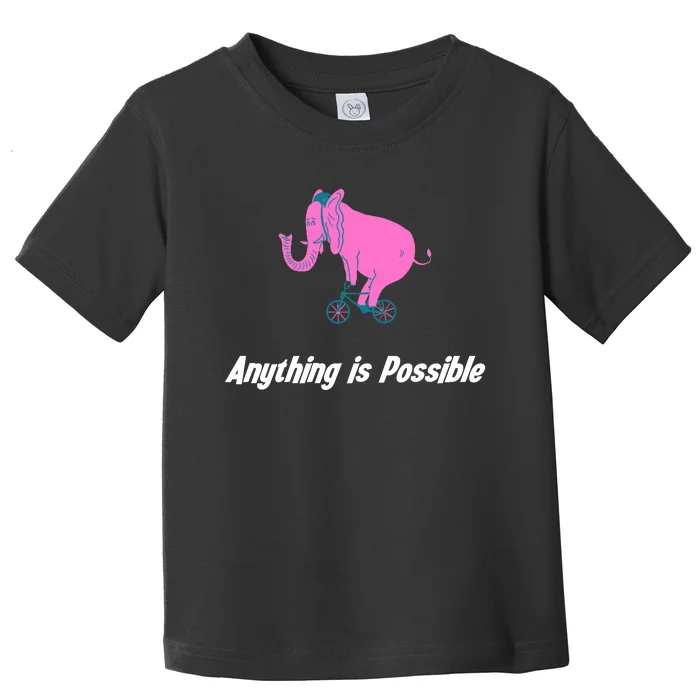 Anything Is Possible Elephant Bicycle Toddler T-Shirt