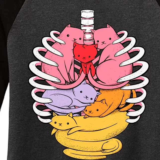 Anatomicat Is Perfect For Cat Lovers Women's Tri-Blend 3/4-Sleeve Raglan Shirt