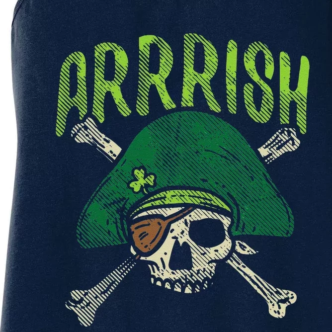 Arrish Irish Pirate Skull Leprechaun St Patricks Day Women's Racerback Tank