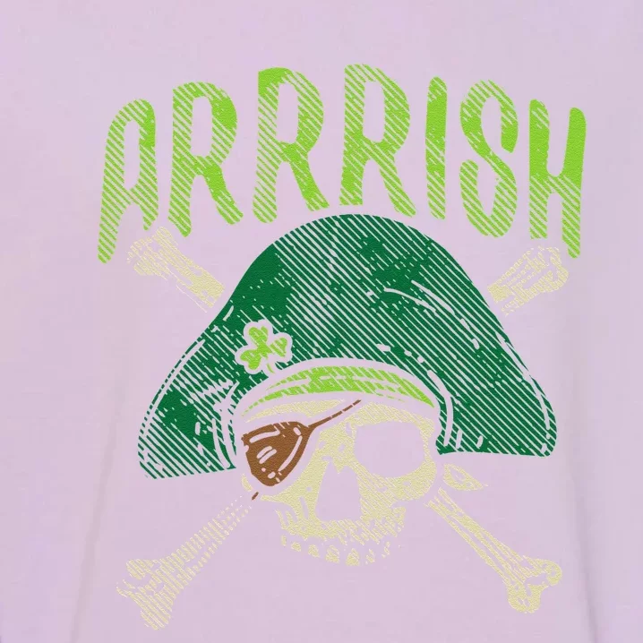 Arrish Irish Pirate Skull Leprechaun St Patricks Day Garment-Dyed Sweatshirt