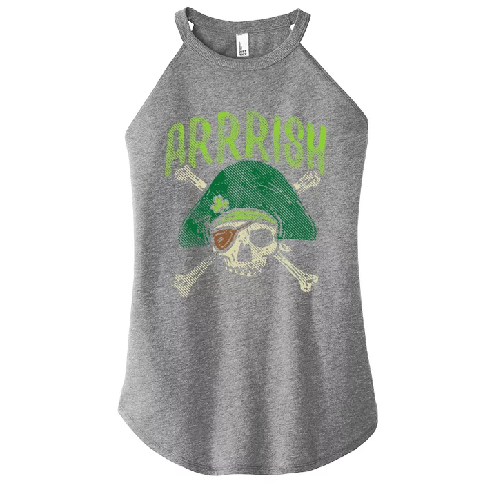 Arrish Irish Pirate Skull Leprechaun St Patricks Day Women’s Perfect Tri Rocker Tank