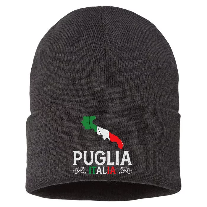 Apulia Italy Puglia Souvenir Silhouette Apulia Sustainable Knit Beanie