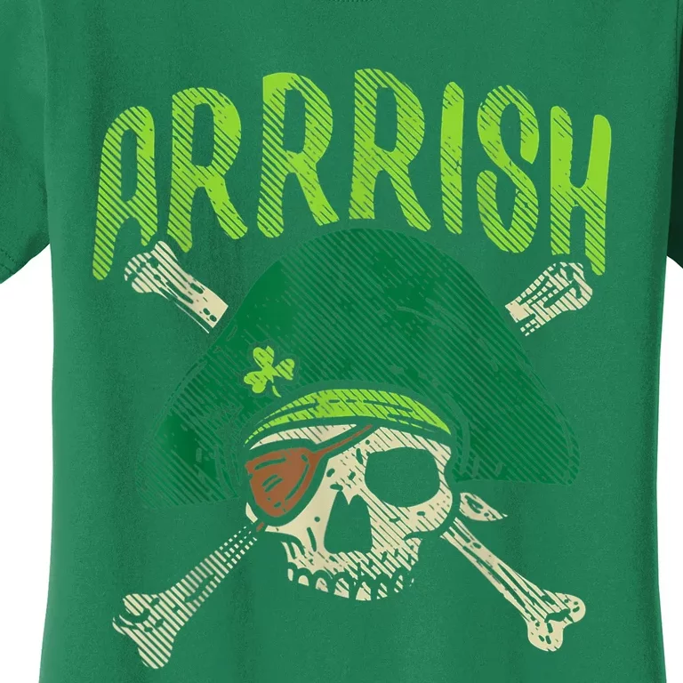 Arrish Irish Pirate Skull Leprechaun Happy St Patrick's Day Boys Women's T-Shirt