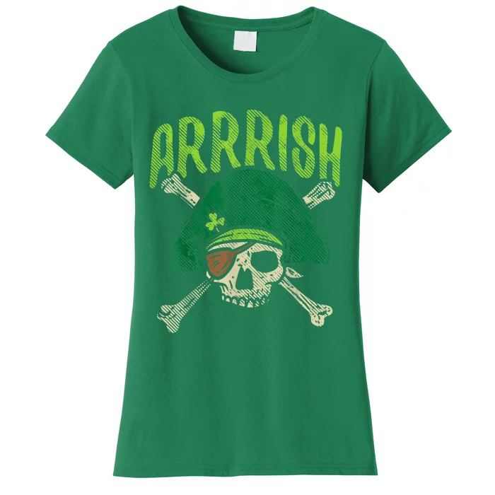 Arrish Irish Pirate Skull Leprechaun Happy St Patrick's Day Boys Women's T-Shirt