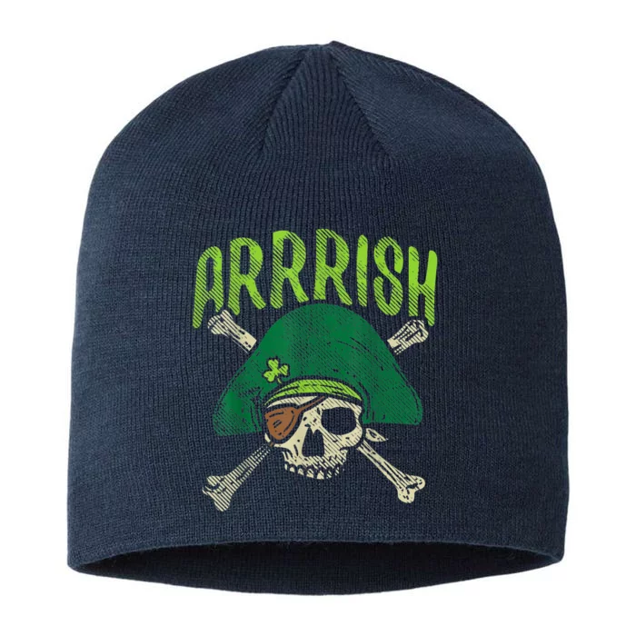 Arrish Irish Pirate Skull Leprechaun Happy St Patrick's Day Boys 8 1/2in Sustainable Knit Beanie