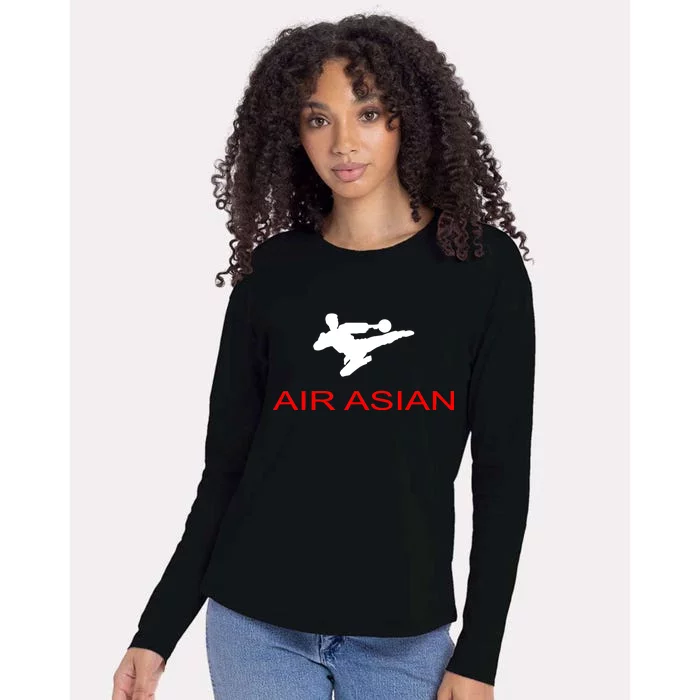 Air Asian Karate Kick Womens Cotton Relaxed Long Sleeve T-Shirt