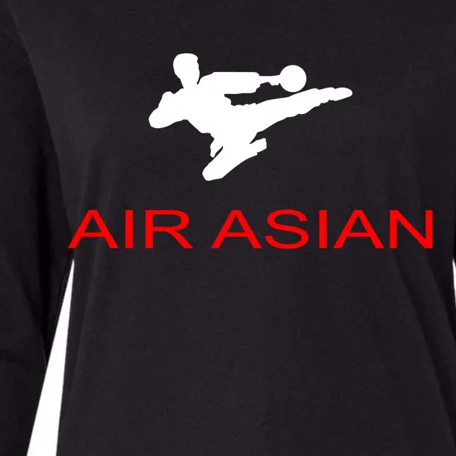 Air Asian Karate Kick Womens Cotton Relaxed Long Sleeve T-Shirt