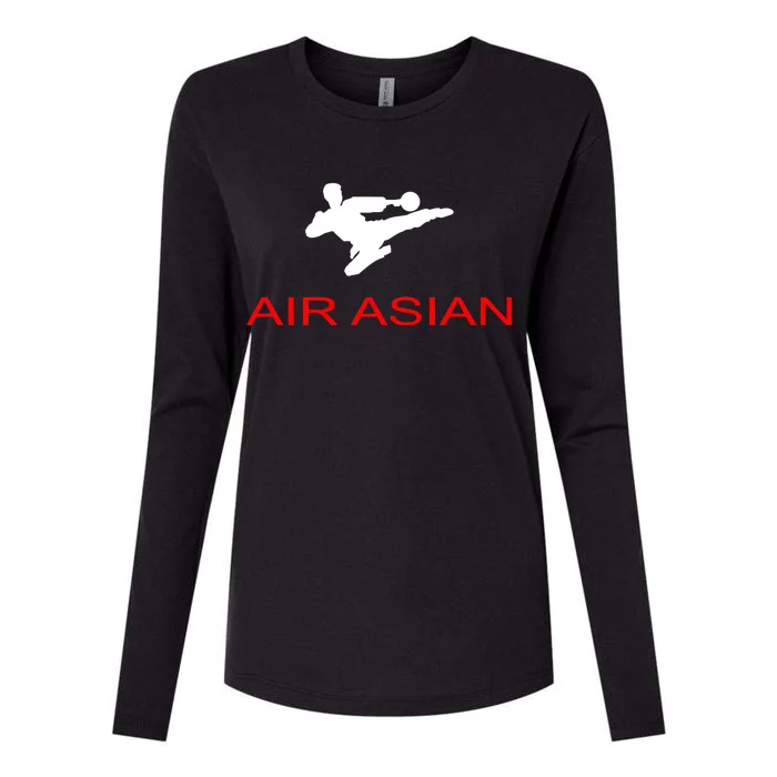 Air Asian Karate Kick Womens Cotton Relaxed Long Sleeve T-Shirt