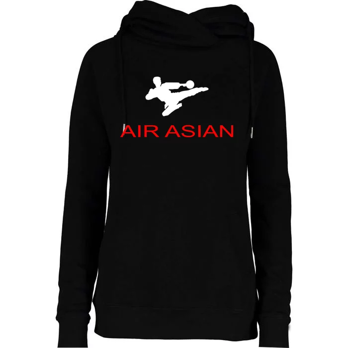 Air Asian Karate Kick Womens Funnel Neck Pullover Hood