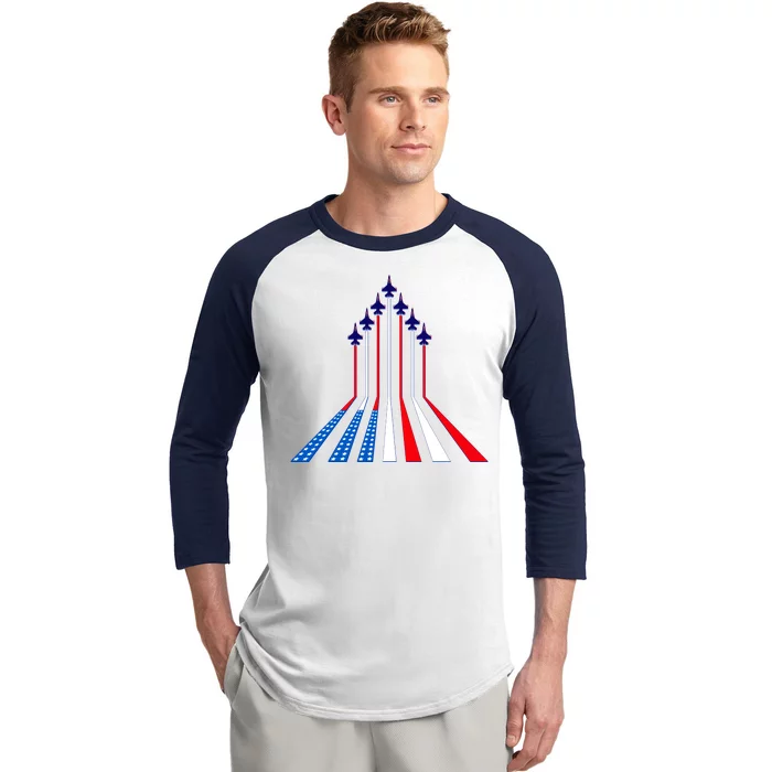 AIr Force flag - Air Show Trail Flag Baseball Sleeve Shirt