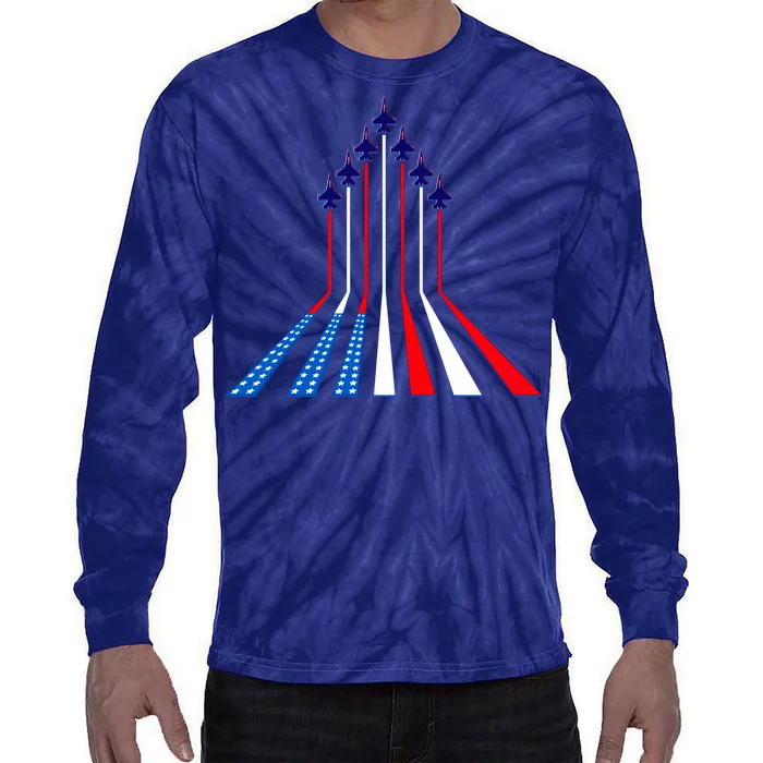 AIr Force flag - Air Show Trail Flag Tie-Dye Long Sleeve Shirt