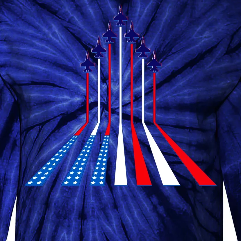 AIr Force flag - Air Show Trail Flag Tie-Dye Long Sleeve Shirt