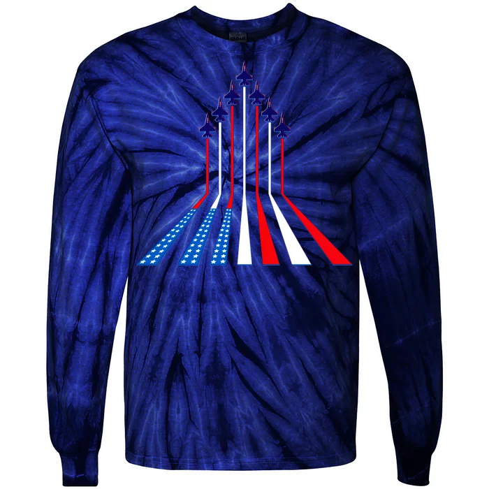 AIr Force flag - Air Show Trail Flag Tie-Dye Long Sleeve Shirt