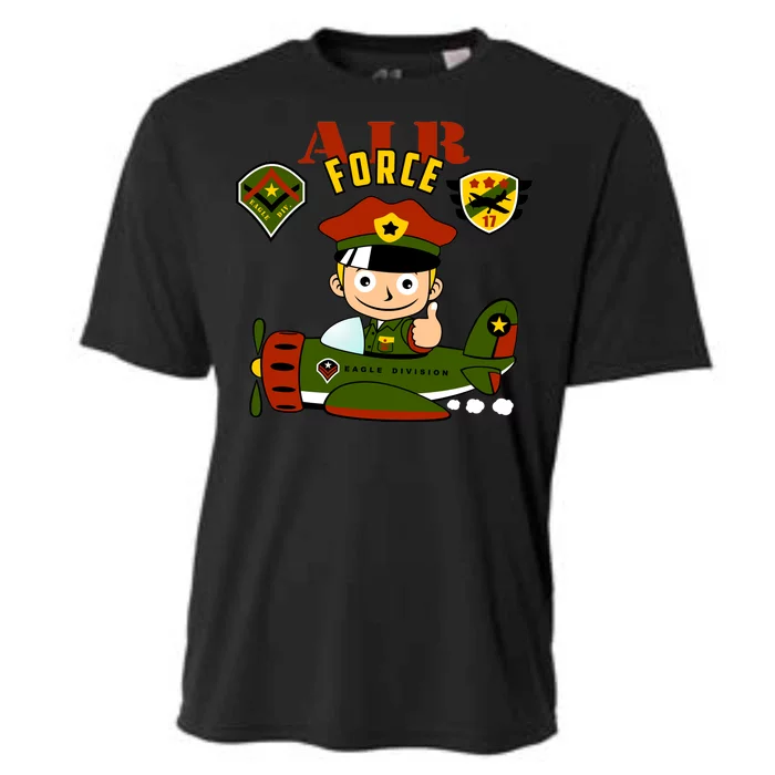 Air Force Pilot Boy Cartoon Cooling Performance Crew T-Shirt