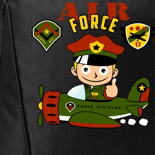 Air Force Pilot Boy Cartoon City Backpack