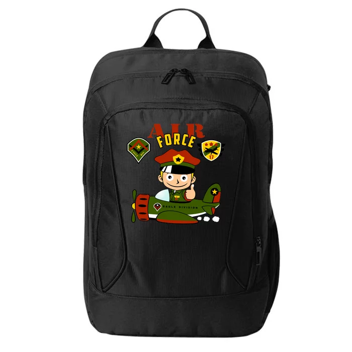 Air Force Pilot Boy Cartoon City Backpack