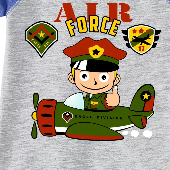 Air Force Pilot Boy Cartoon Infant Baby Jersey Bodysuit