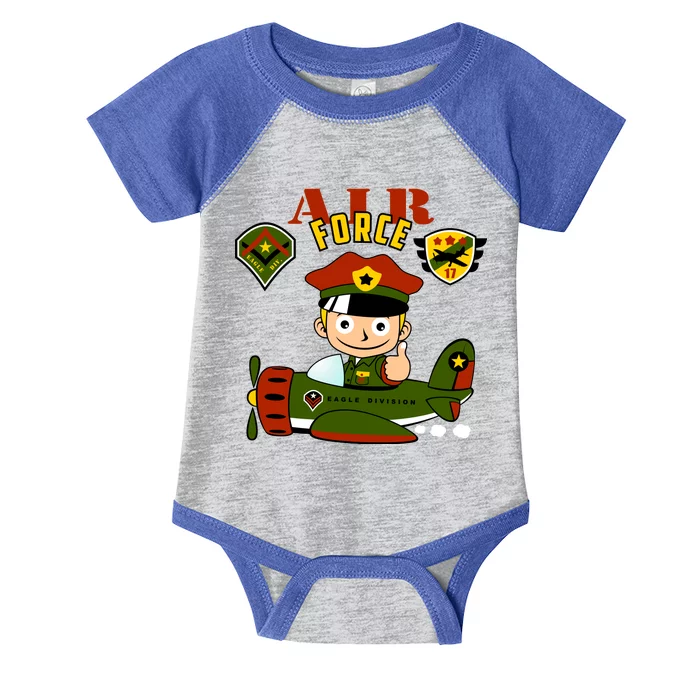 Air Force Pilot Boy Cartoon Infant Baby Jersey Bodysuit