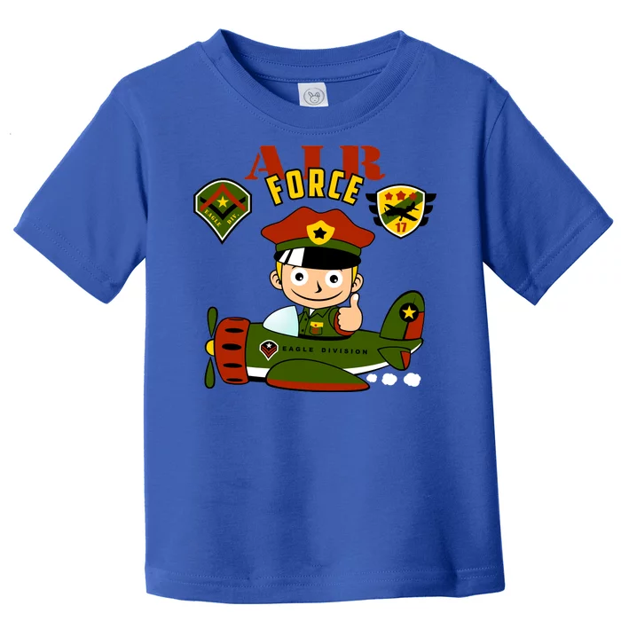 Air Force Pilot Boy Cartoon Toddler T-Shirt