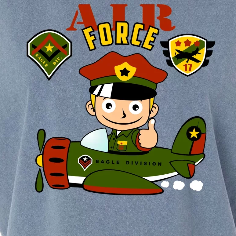 Air Force Pilot Boy Cartoon Garment-Dyed Women's Muscle Tee