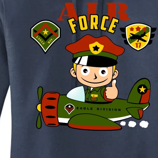 Air Force Pilot Boy Cartoon Women's Pullover Hoodie