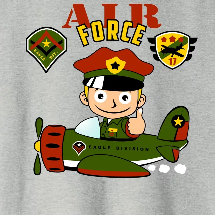 Air Force Pilot Boy Cartoon Women's Crop Top Tee