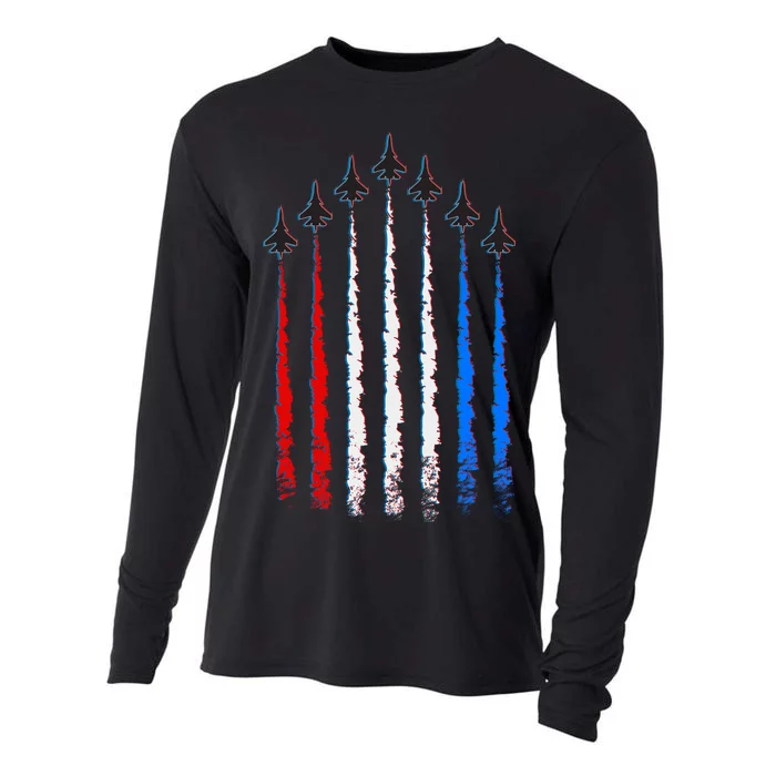 AIr Force Red White & Blue Trail Cooling Performance Long Sleeve Crew