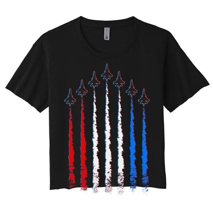 AIr Force Red White & Blue Trail Women's Crop Top Tee