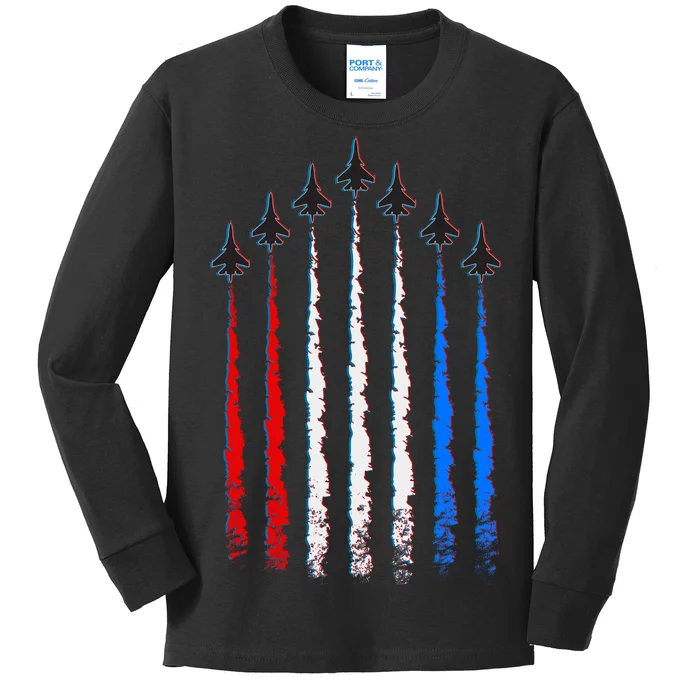 AIr Force Red White & Blue Trail Kids Long Sleeve Shirt