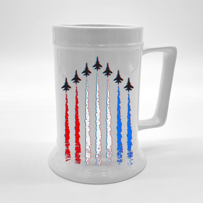 AIr Force Red White & Blue Trail Front & Back Beer Stein