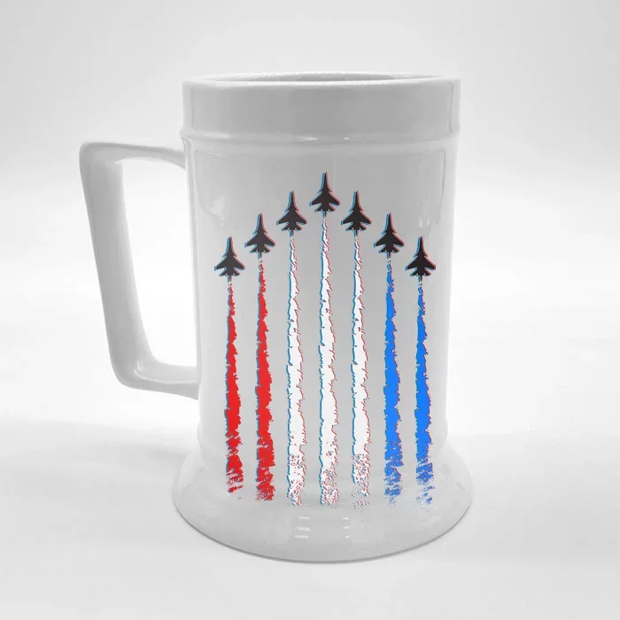 AIr Force Red White & Blue Trail Front & Back Beer Stein