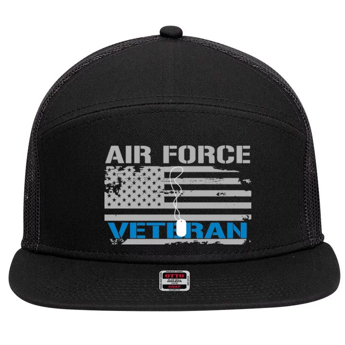 Air Force Veteran Flag 7 Panel Mesh Trucker Snapback Hat