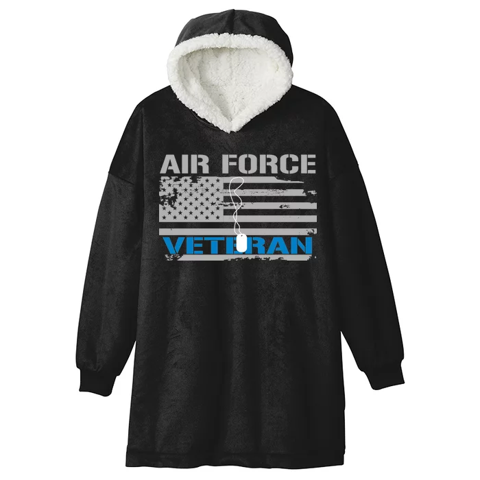 Air Force Veteran Flag Hooded Wearable Blanket