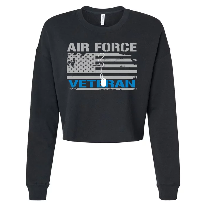 Air Force Veteran Flag Cropped Pullover Crew