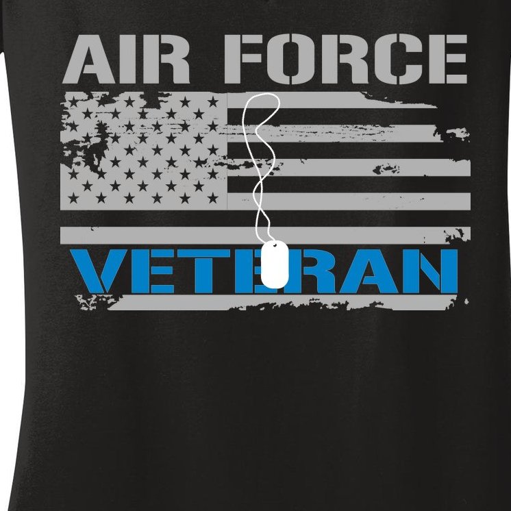 Air Force Veteran Flag Women's V-Neck T-Shirt