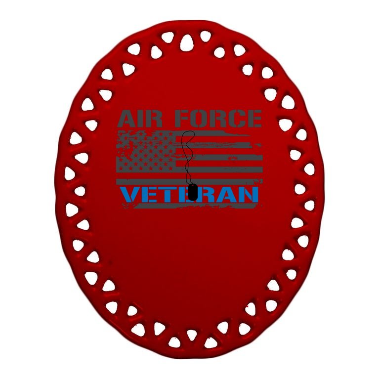 Air Force Veteran Flag Oval Ornament