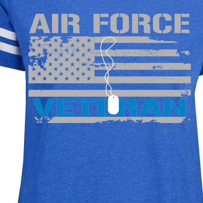 Air Force Veteran Flag Enza Ladies Jersey Football T-Shirt