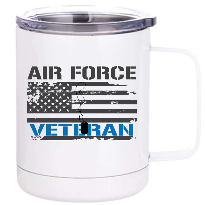 Air Force Veteran Flag Front & Back 12oz Stainless Steel Tumbler Cup