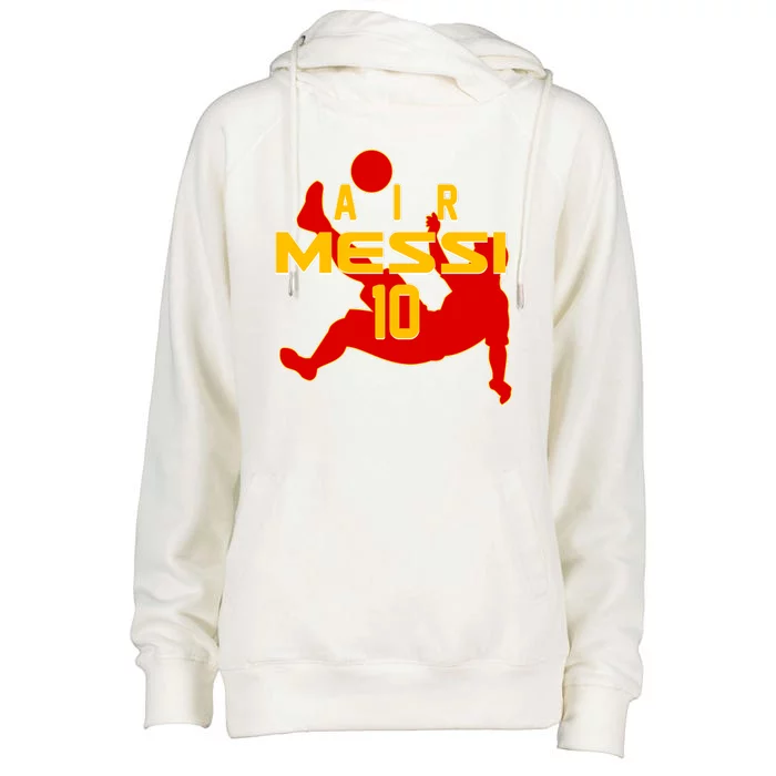 Air Messi No 10 Spain Soccer Futbol Womens Funnel Neck Pullover Hood