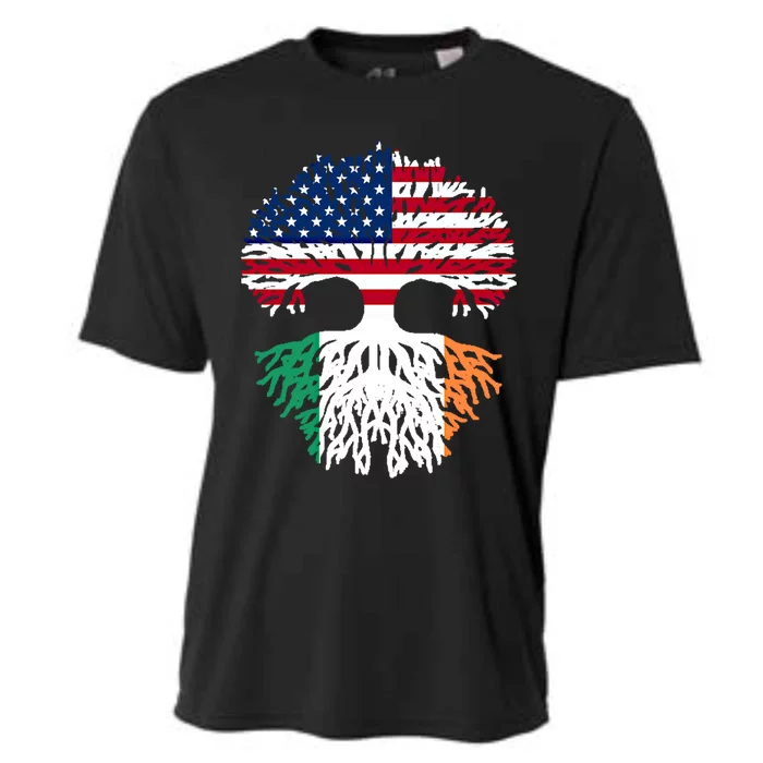 American Irish Roots Flag Gift Cooling Performance Crew T-Shirt