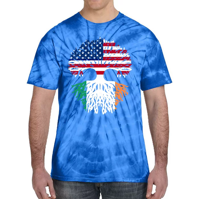 American Irish Roots Flag Gift Tie-Dye T-Shirt