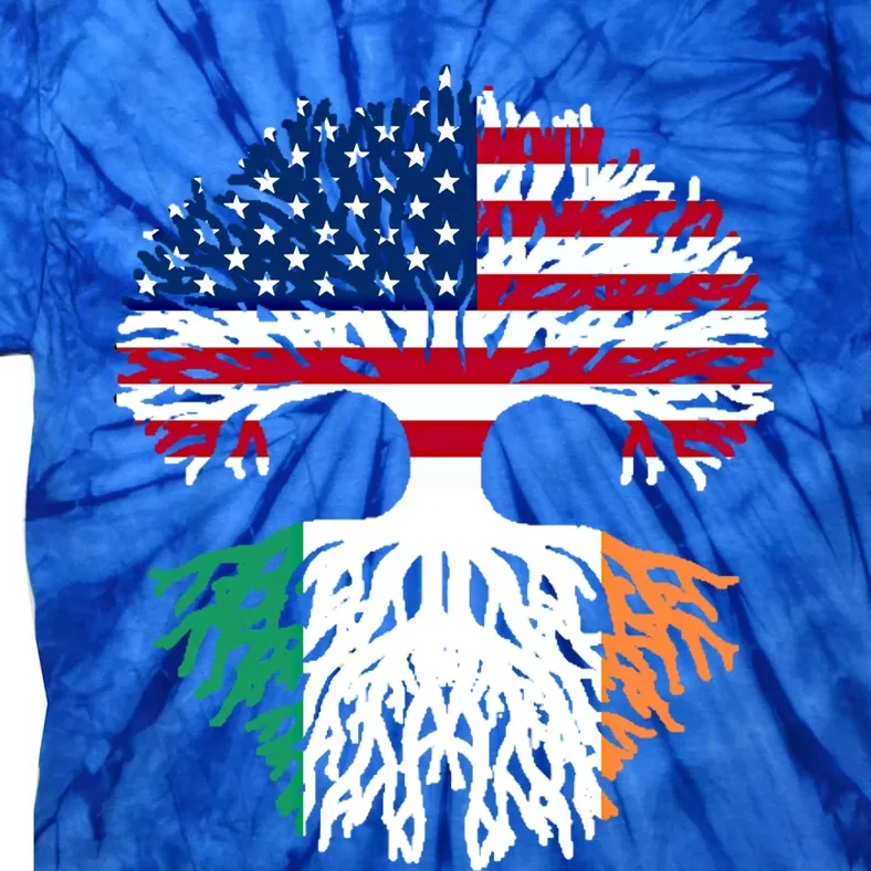 American Irish Roots Flag Gift Tie-Dye T-Shirt