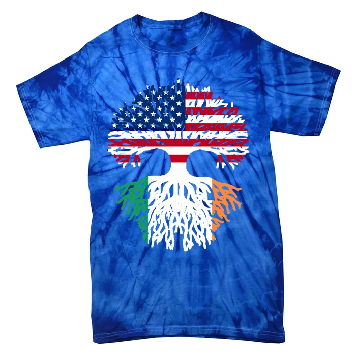 American Irish Roots Flag Gift Tie-Dye T-Shirt