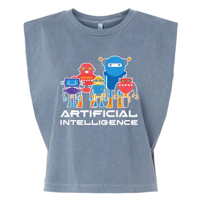 Artificial Intelligence Robots Computer Science AI Garment-Dyed Women's Muscle Tee