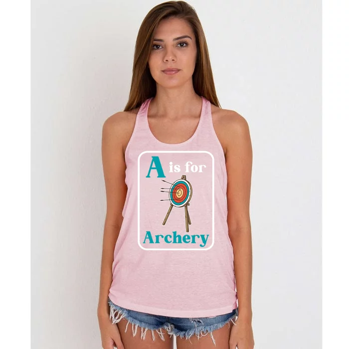 A Is Rchery Cute Gift Bow Bow Hunting Archer Great Gift Women's Knotted Racerback Tank