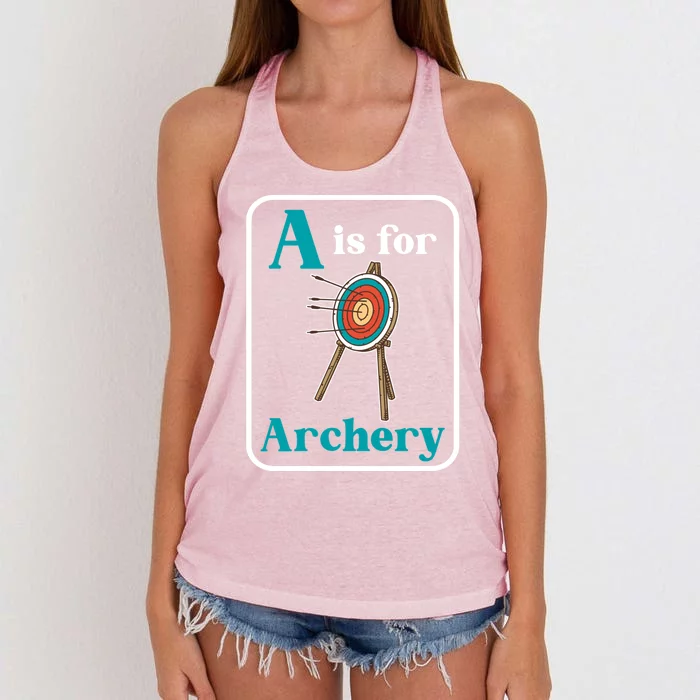 A Is Rchery Cute Gift Bow Bow Hunting Archer Great Gift Women's Knotted Racerback Tank