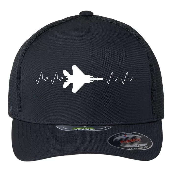 Airplane Pilot Air force Heartbeat Flexfit Unipanel Trucker Cap